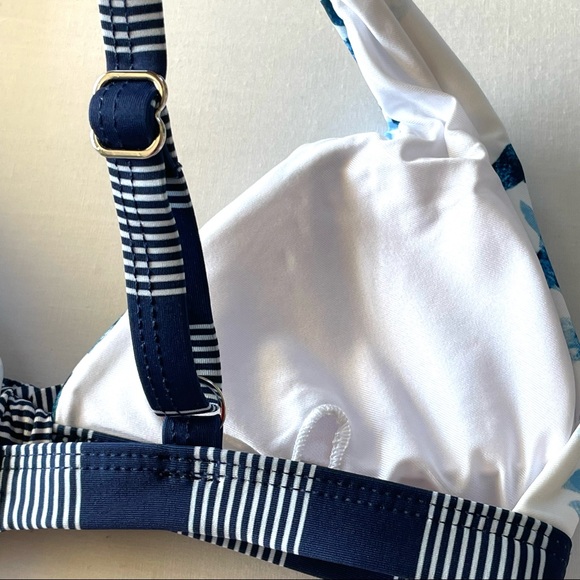 Splendid Bikini Top Adrift RSC Halter Bra Swimwear SP10230 Navy Floral Prints XS - Picture 15 of 16